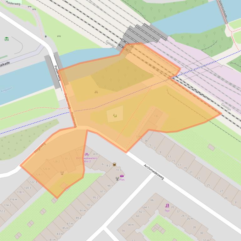 Kaart van postcodegebied 1098CL.