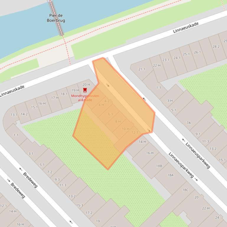 Kaart van postcodegebied 1098EA.