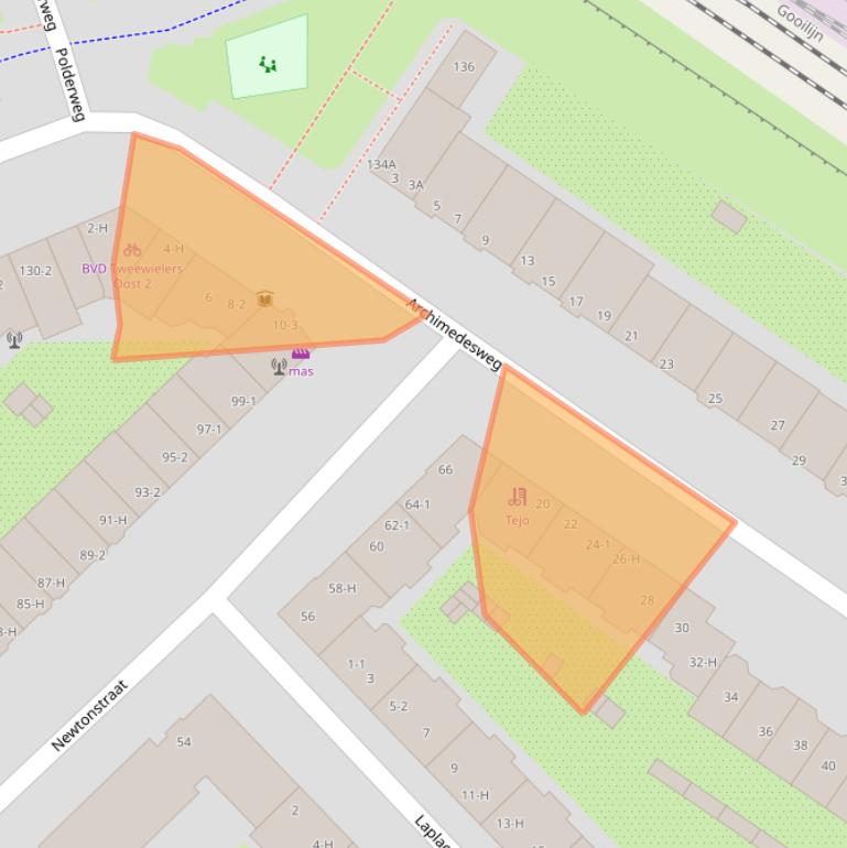 Kaart van postcodegebied 1098JP.