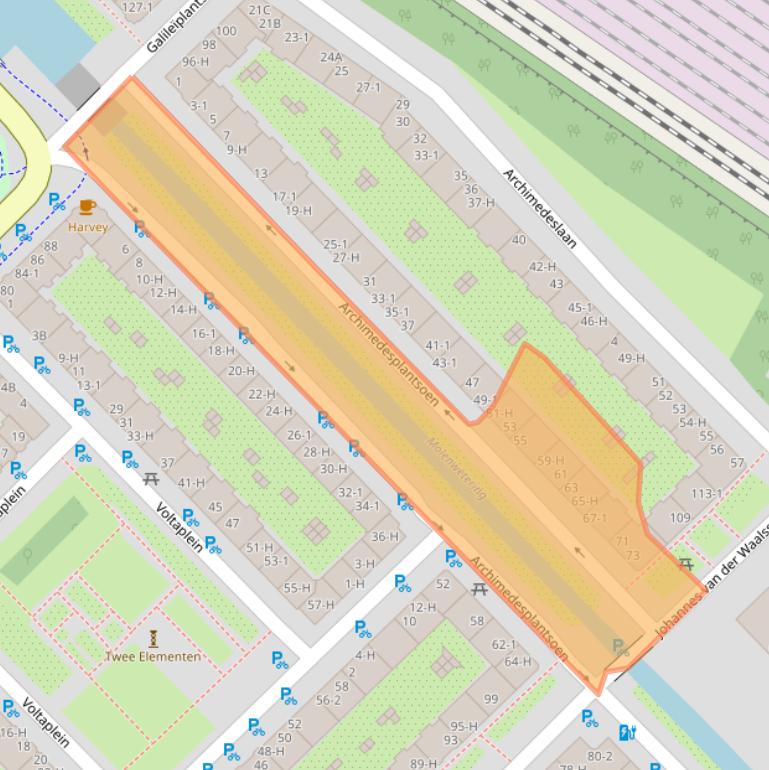 Kaart van postcodegebied 1098JX.