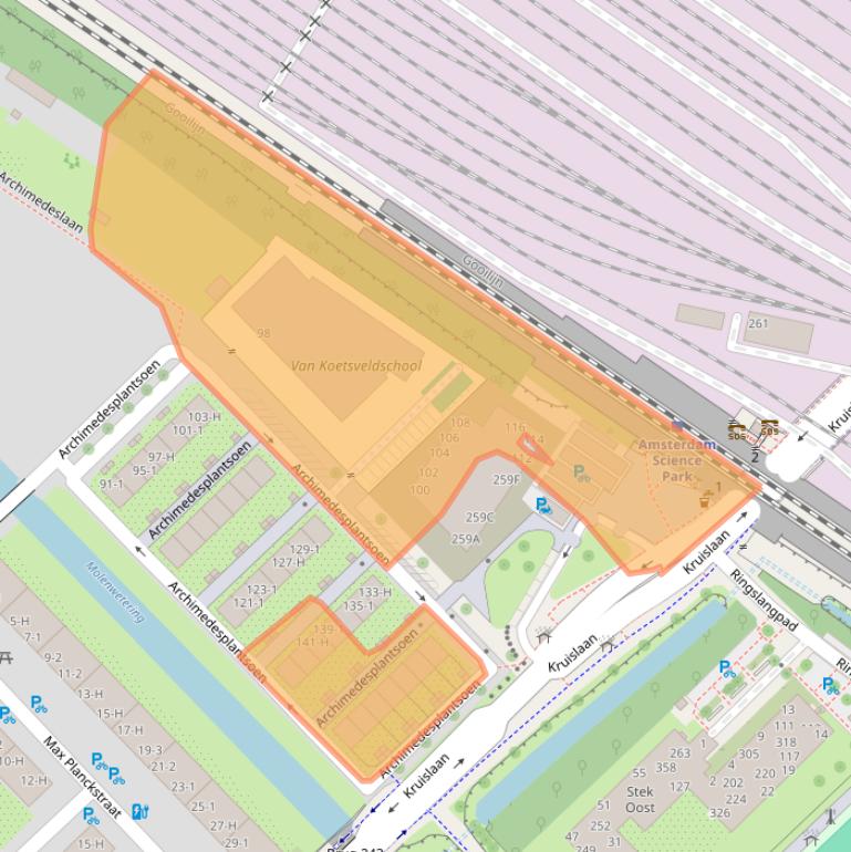 Kaart van postcodegebied 1098KB.