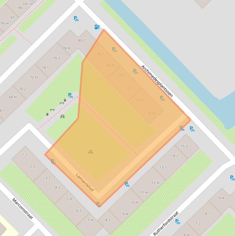 Kaart van postcodegebied 1098KG.