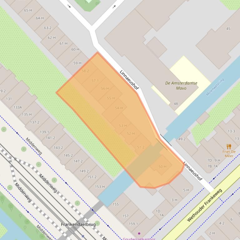 Kaart van postcodegebied 1098KN.