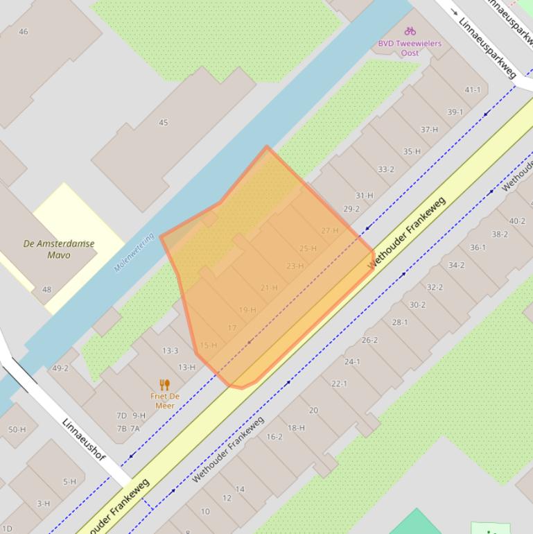 Kaart van postcodegebied 1098KW.