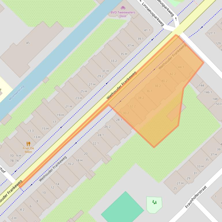 Kaart van postcodegebied 1098LB.