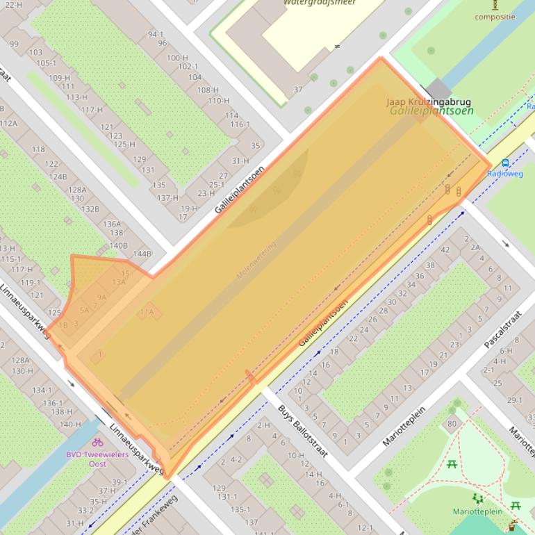 Kaart van postcodegebied 1098LT.