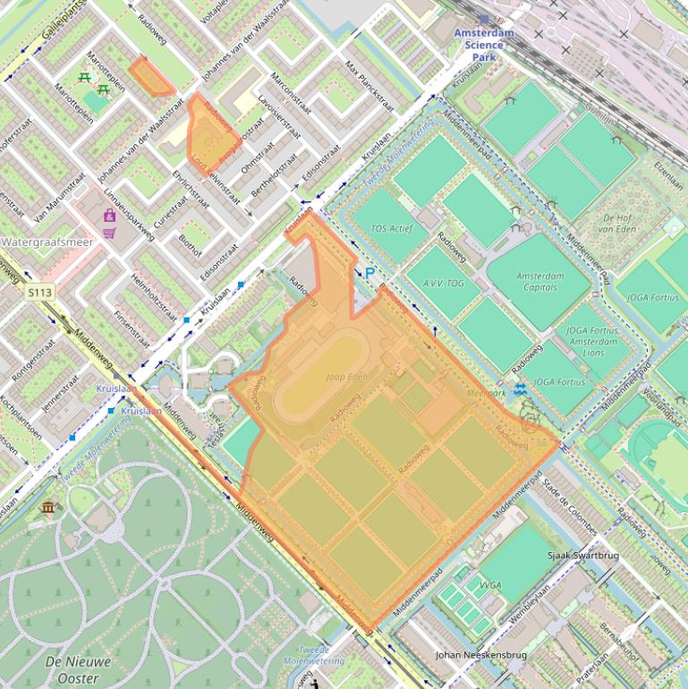 Kaart van postcodegebied 1098NJ.