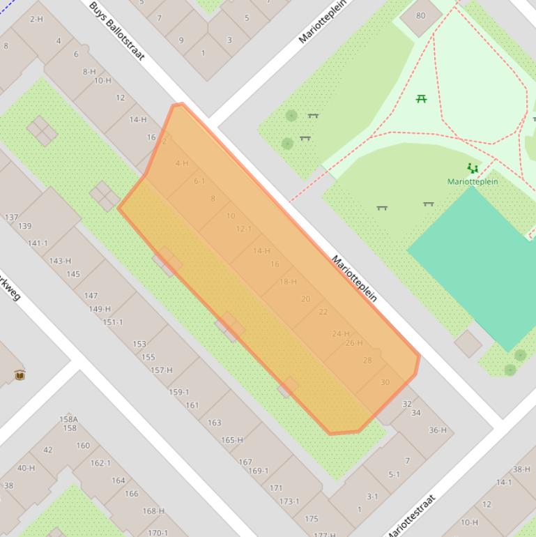 Kaart van postcodegebied 1098NZ.