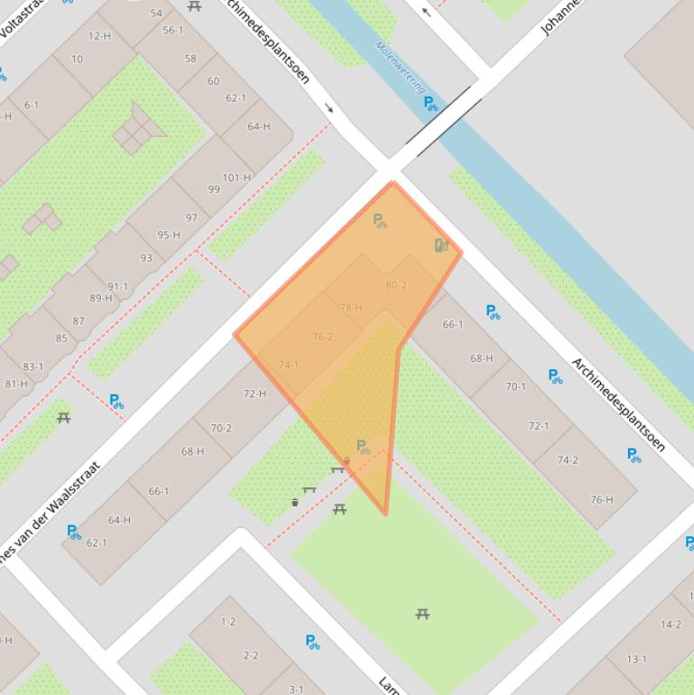 Kaart van postcodegebied 1098PS.