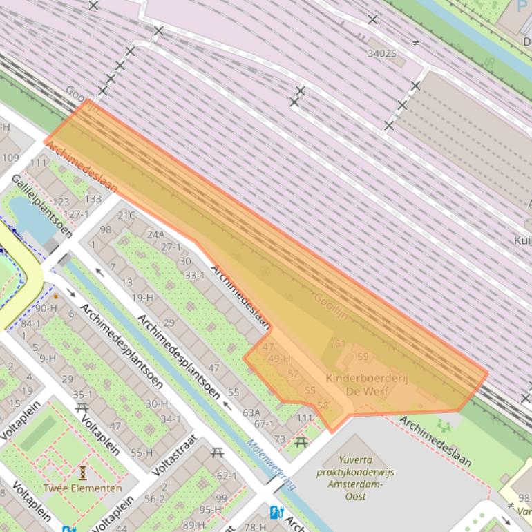 Kaart van postcodegebied 1098PX.