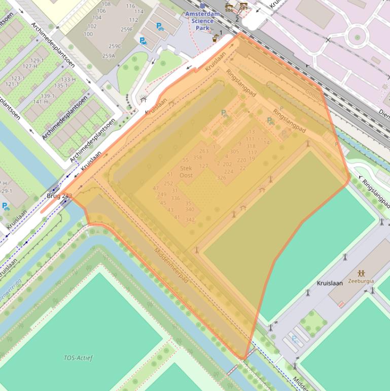 Kaart van postcodegebied 1098SJ.