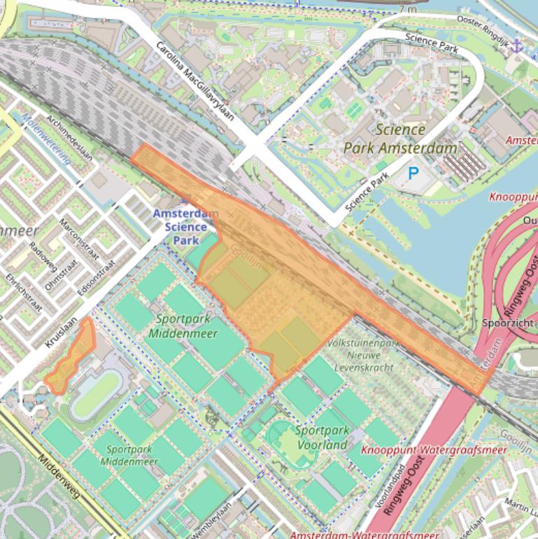 Kaart van postcodegebied 1098SM.