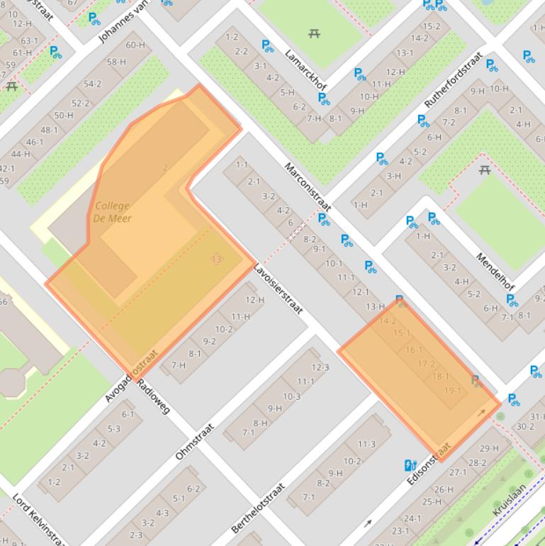 Kaart van postcodegebied 1098TH.