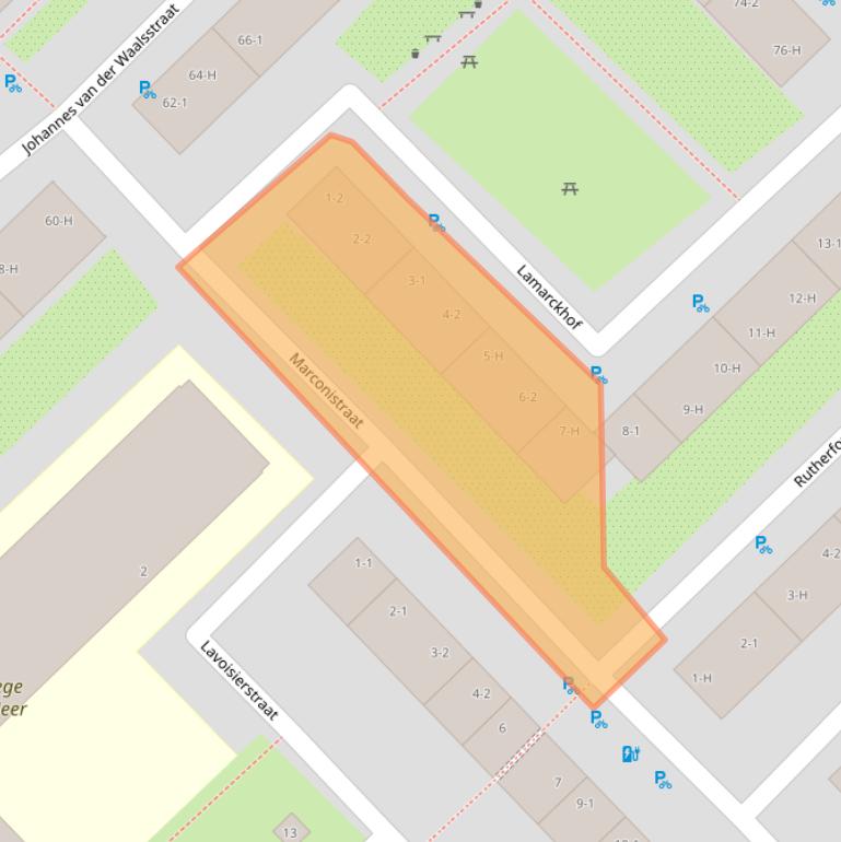 Kaart van postcodegebied 1098TJ.