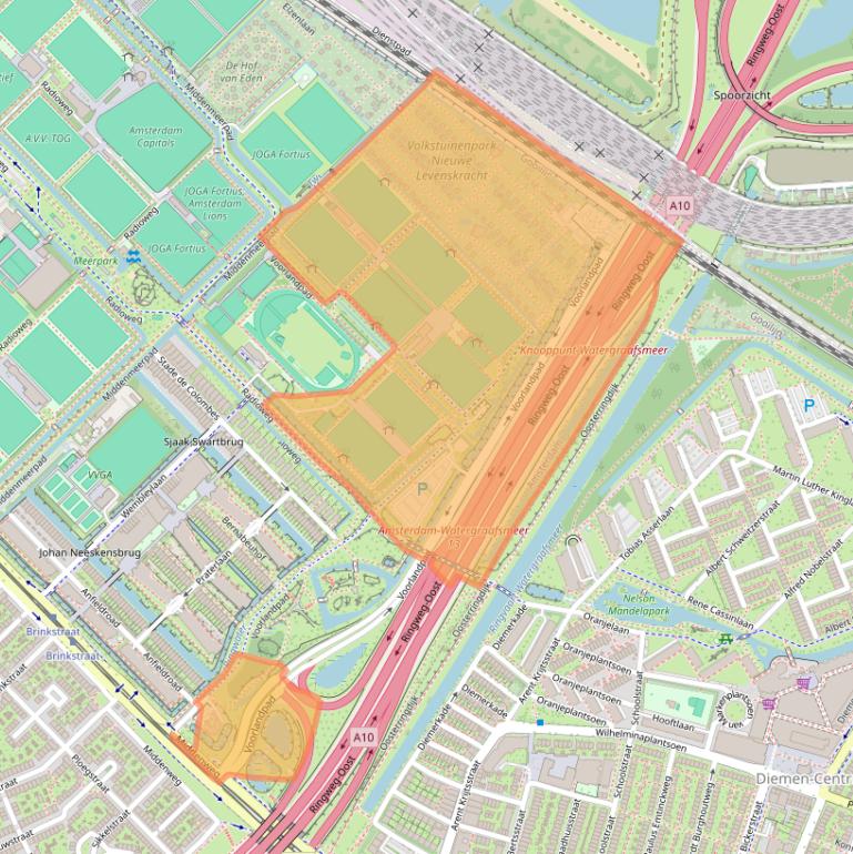 Kaart van postcodegebied 1098TZ.
