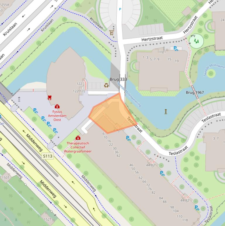 Kaart van postcodegebied 1098VC.