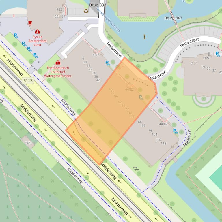 Kaart van postcodegebied 1098VG.