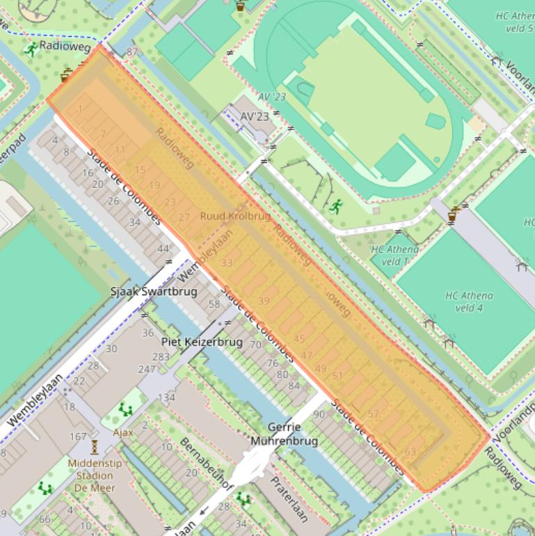 Kaart van postcodegebied 1098VS.