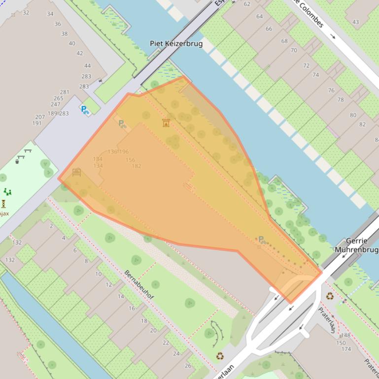 Kaart van postcodegebied 1098WP.