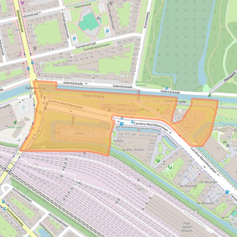 Kaart van postcodegebied 1098XA.