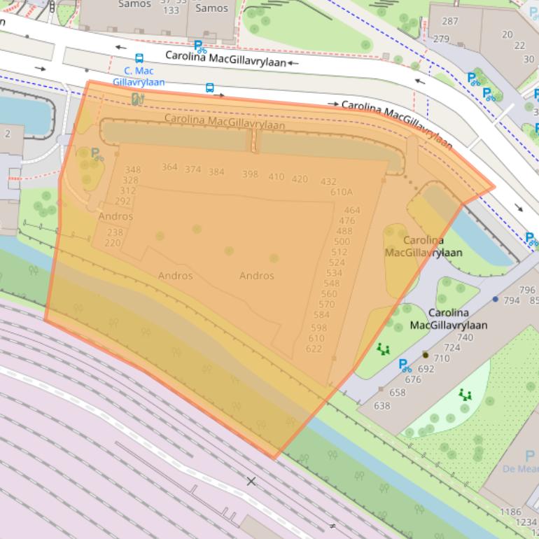 Kaart van postcodegebied 1098XB.