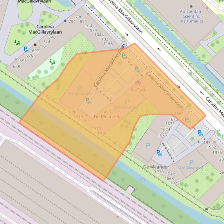 Kaart van postcodegebied 1098XD.