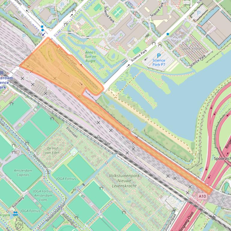 Kaart van postcodegebied 1098XJ.