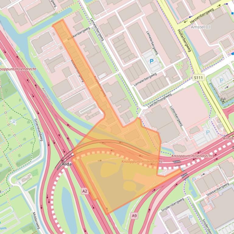 Kaart van postcodegebied 1101AG.