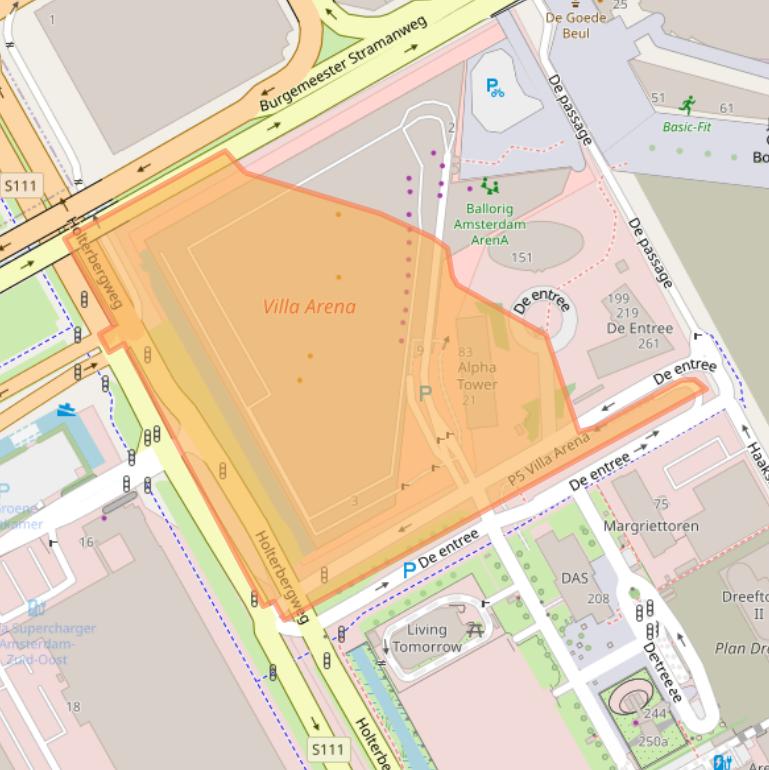 Kaart van postcodegebied 1101BH.