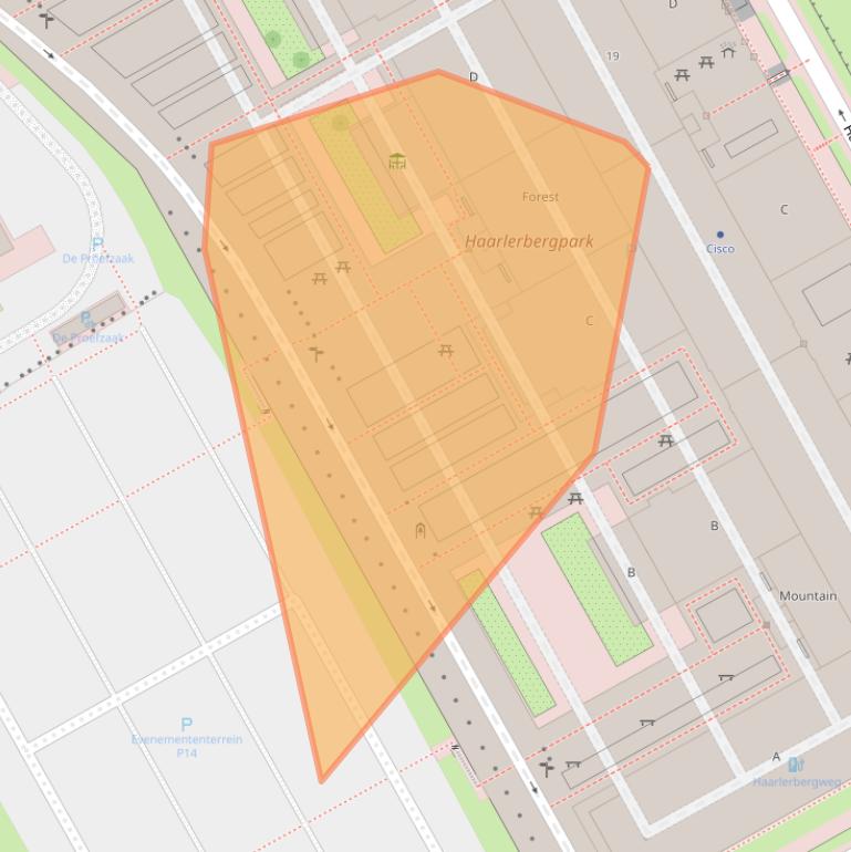 Kaart van postcodegebied 1101CG.