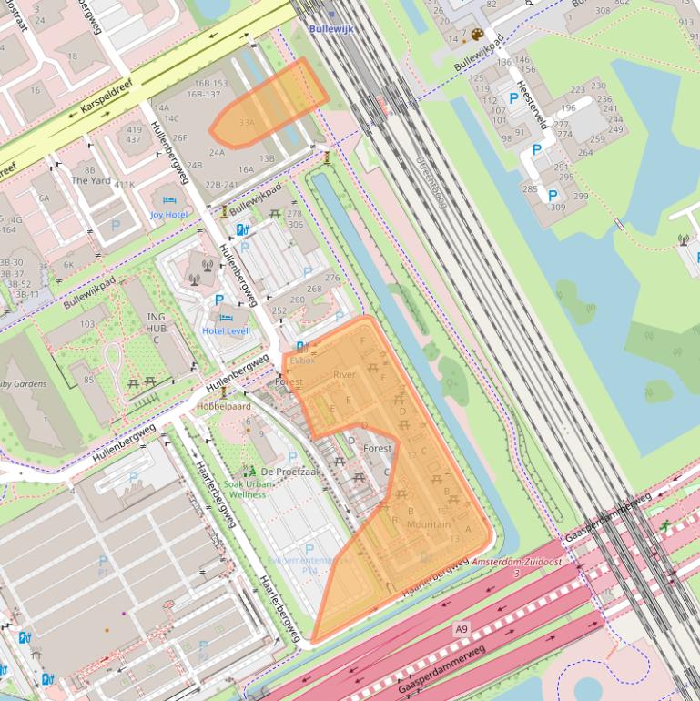 Kaart van postcodegebied 1101CH.