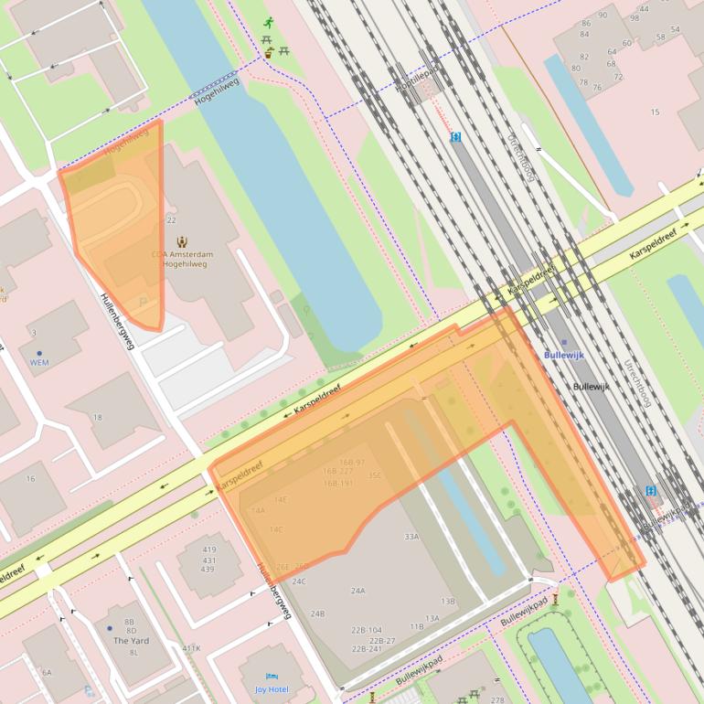 Kaart van postcodegebied 1101CK.