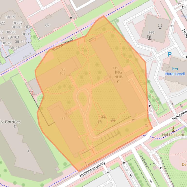 Kaart van postcodegebied 1101CL.