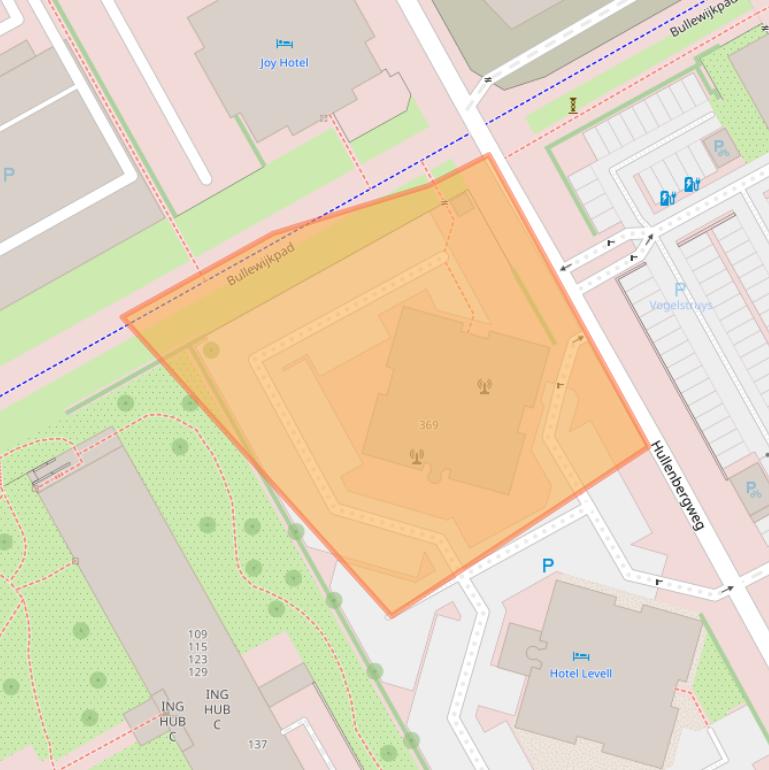 Kaart van postcodegebied 1101CR.