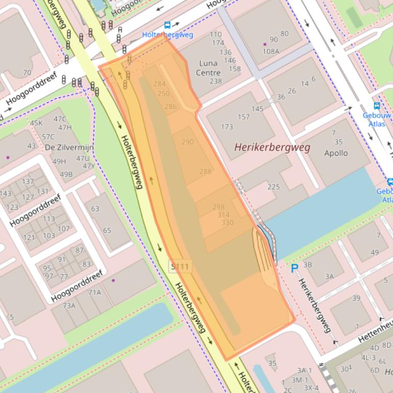 Kaart van postcodegebied 1101CT.