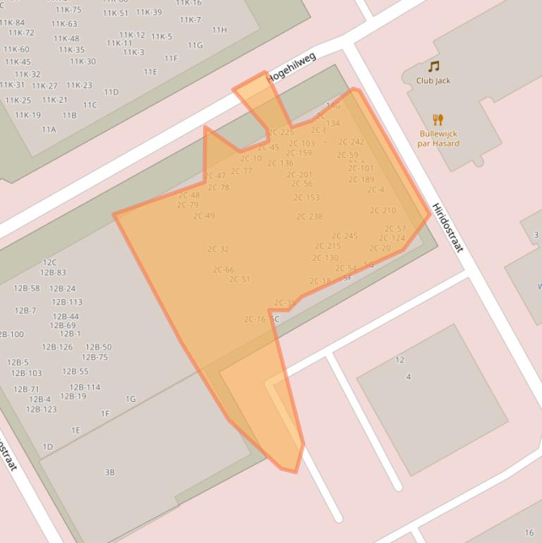 Kaart van postcodegebied 1101CW.