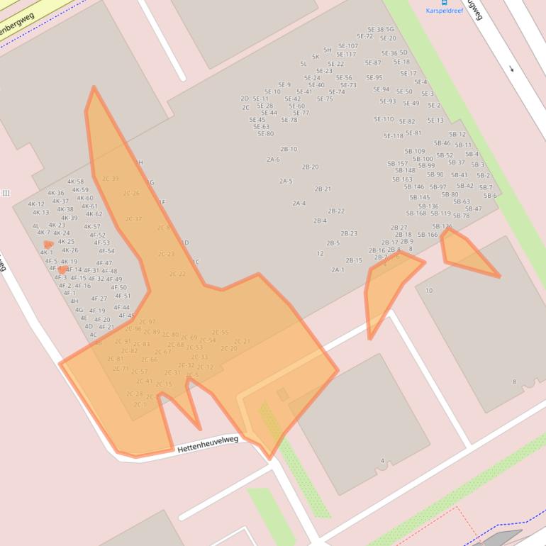 Kaart van postcodegebied 1101DE.