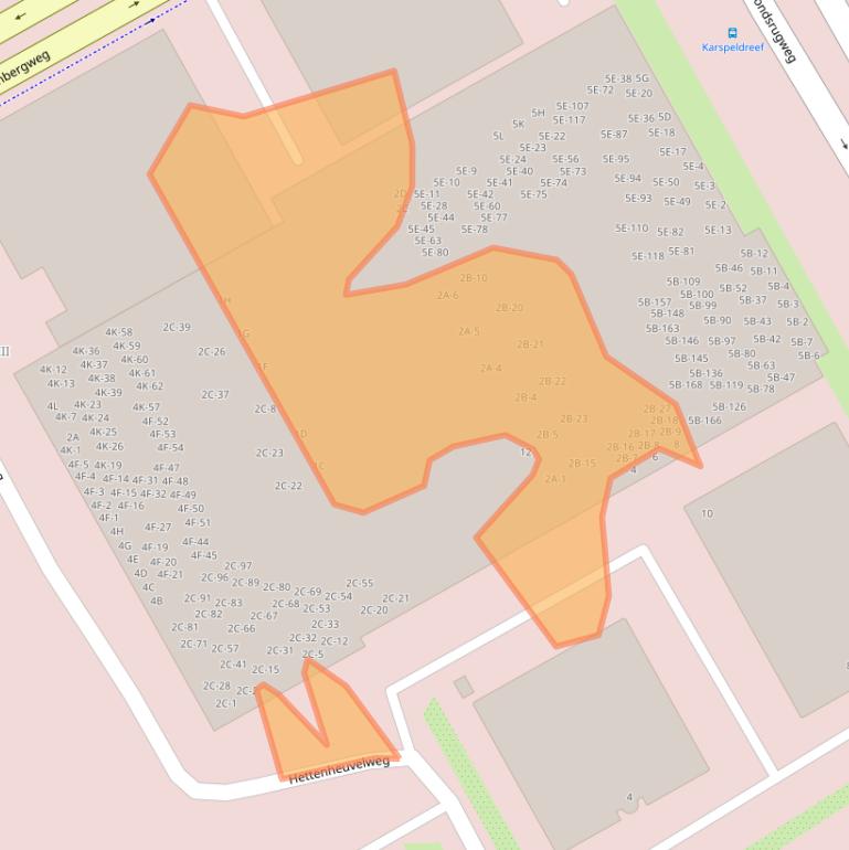 Kaart van postcodegebied 1101DG.