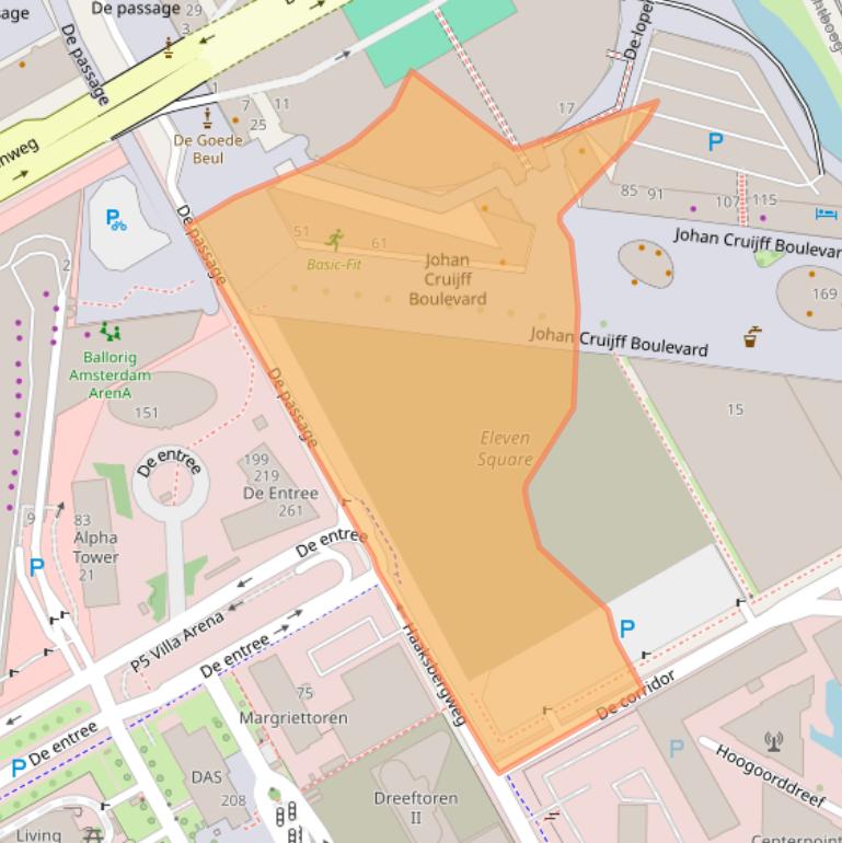 Kaart van postcodegebied 1101DL.