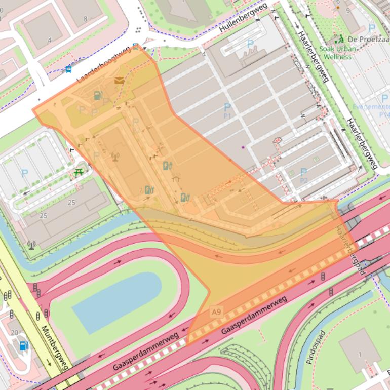 Kaart van postcodegebied 1101DZ.
