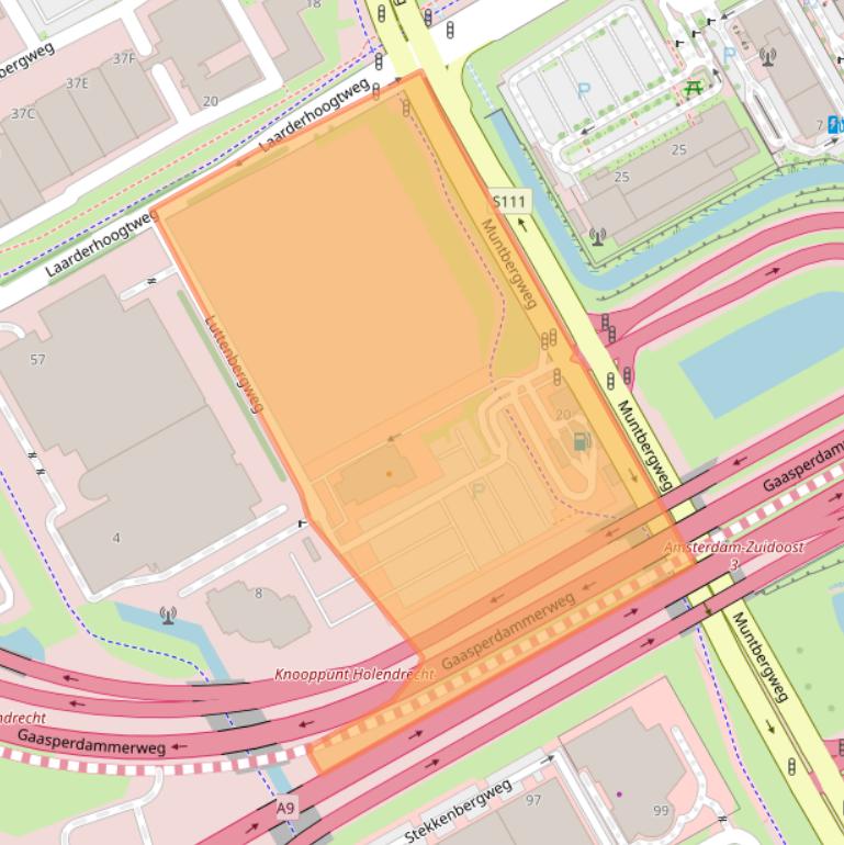 Kaart van postcodegebied 1101ED.