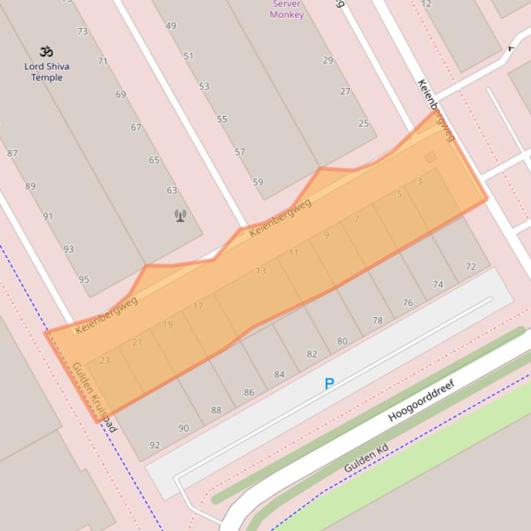 Kaart van postcodegebied 1101EZ.