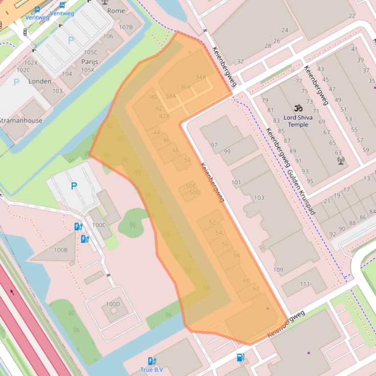 Kaart van postcodegebied 1101GC.