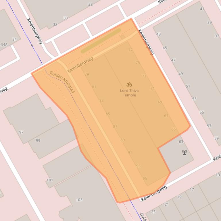 Kaart van postcodegebied 1101GE.