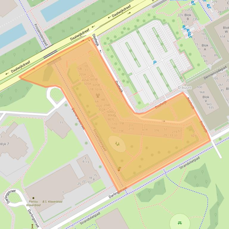 Kaart van postcodegebied 1102AA.