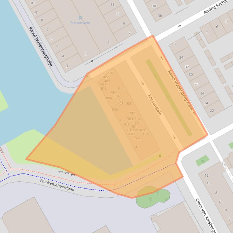 Kaart van postcodegebied 1102AP.