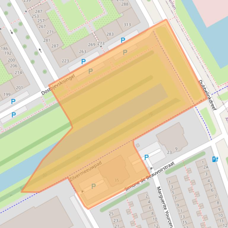 Kaart van postcodegebied 1102AS.
