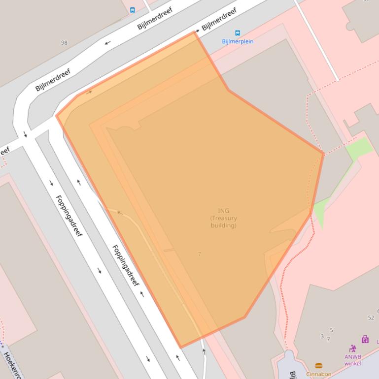 Kaart van postcodegebied 1102BD.