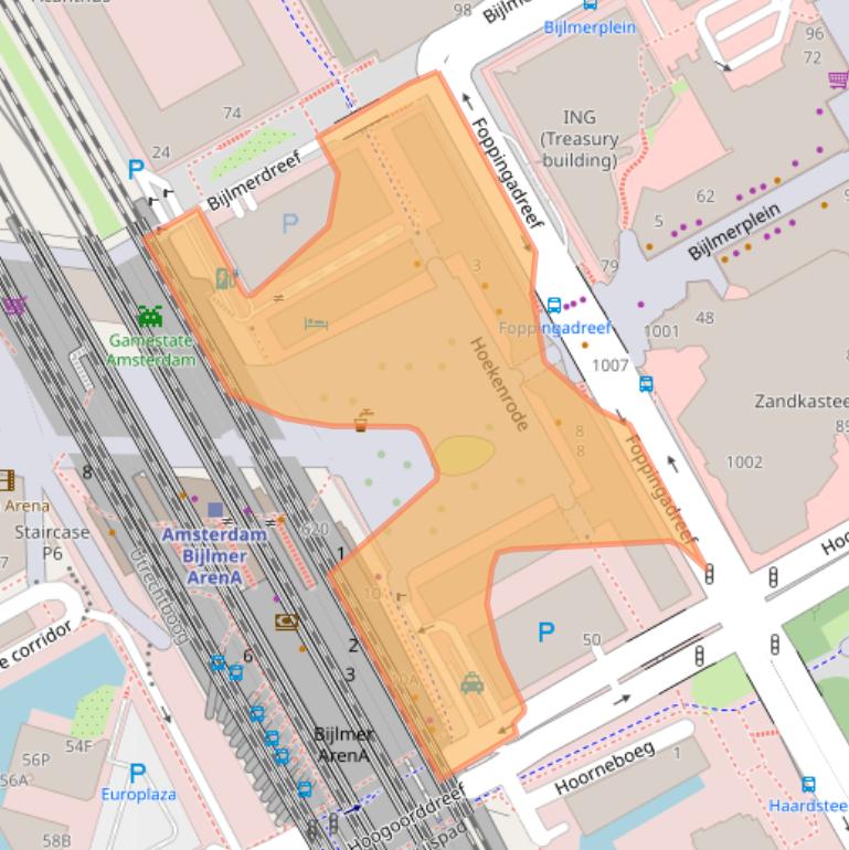 Kaart van postcodegebied 1102BR.