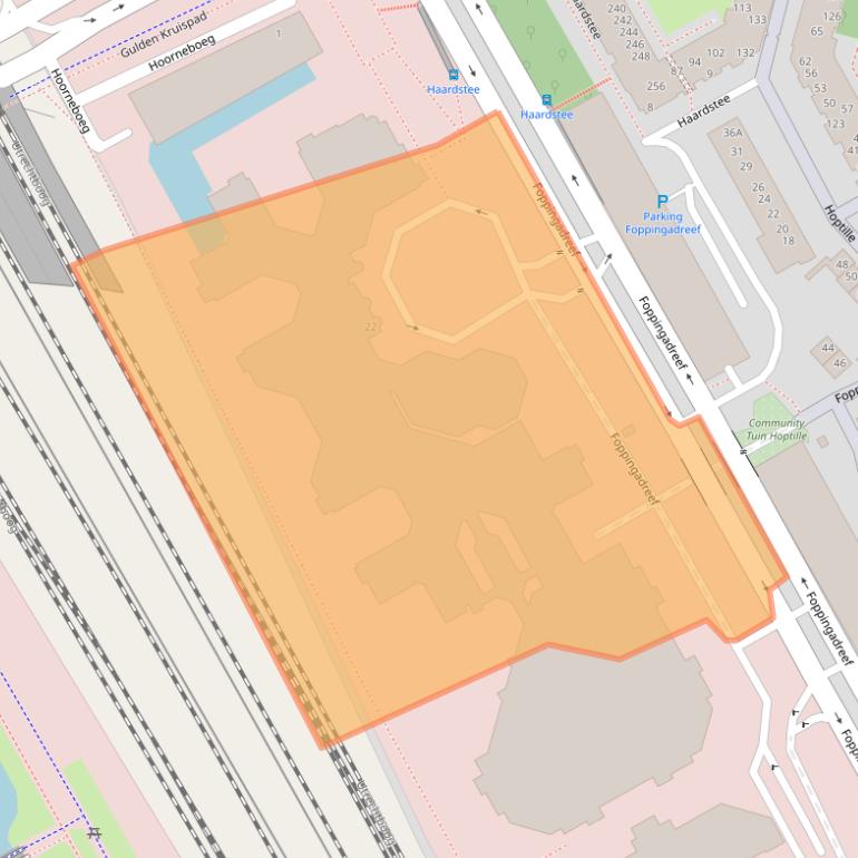 Kaart van postcodegebied 1102BS.